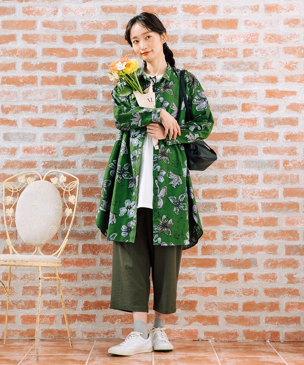 ペイントフラワープリントチュニック