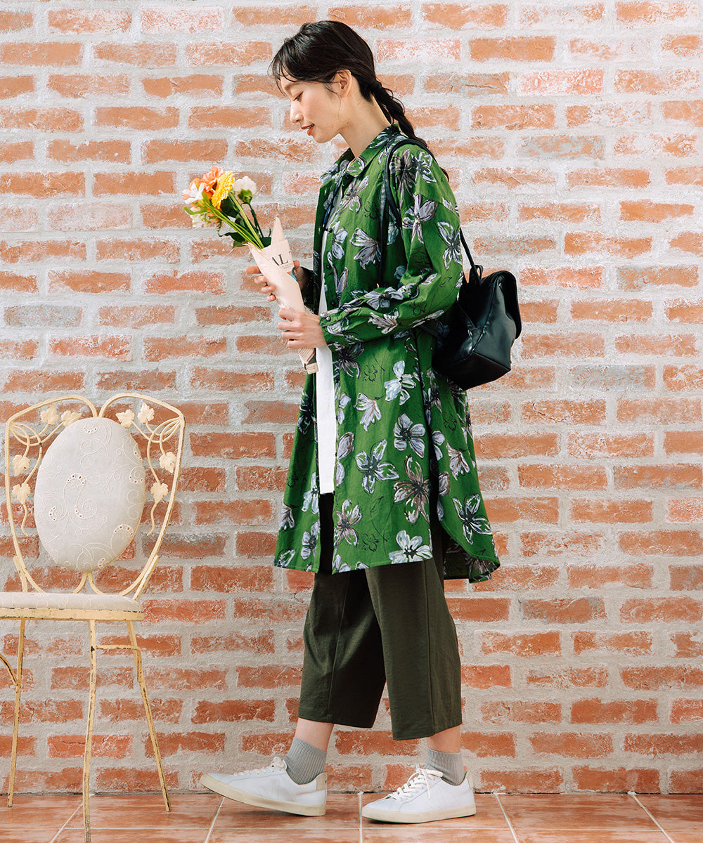 ペイントフラワープリントチュニック