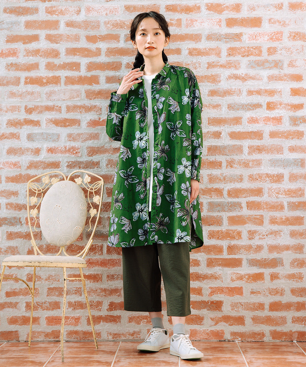 ペイントフラワープリントチュニック