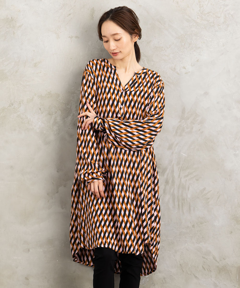 KAFFE アソートプリントシャツチュニック