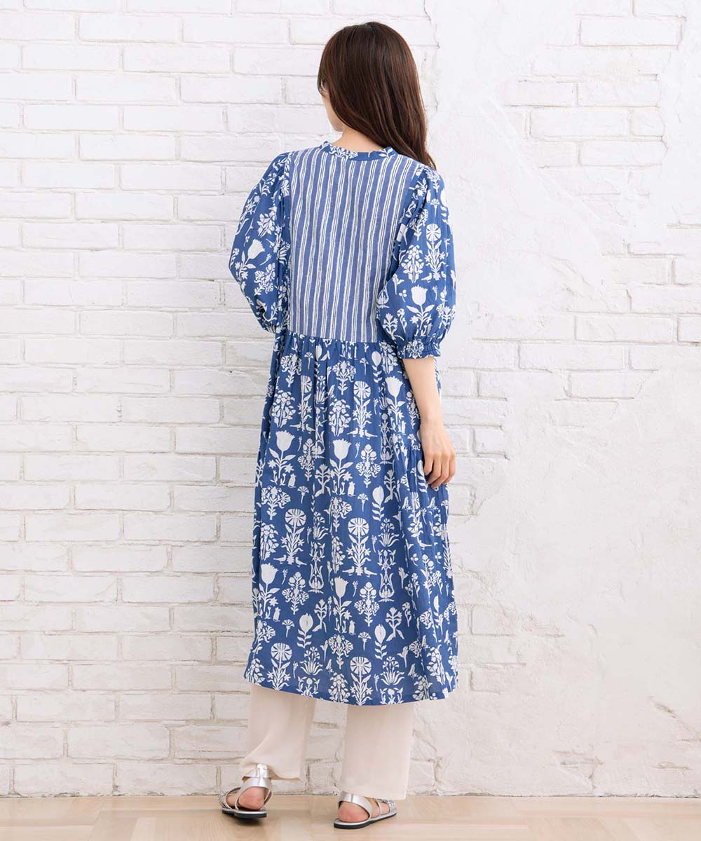 コードコットンMIXプリントカフタンワンピース