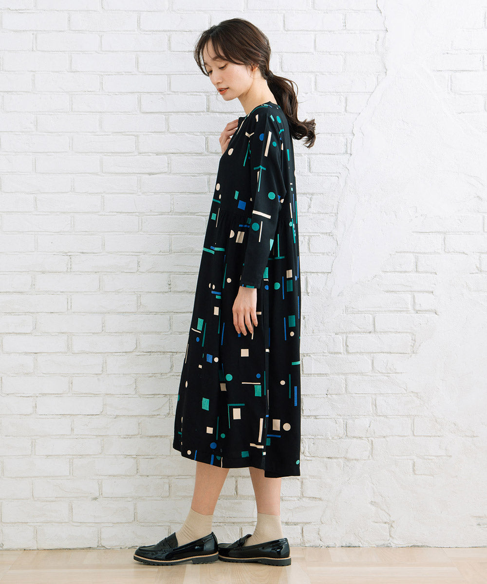 INDESIGN カラフルジオメトリックワンピース