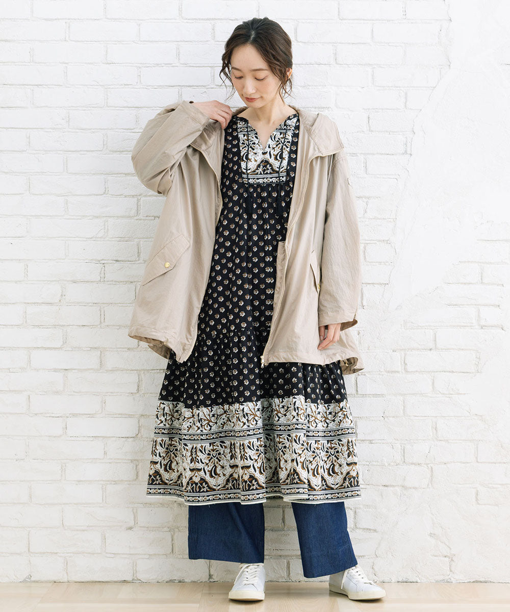 21号(6L～) INDESIGN ボタニカルMIXプリントカフタンワンピース