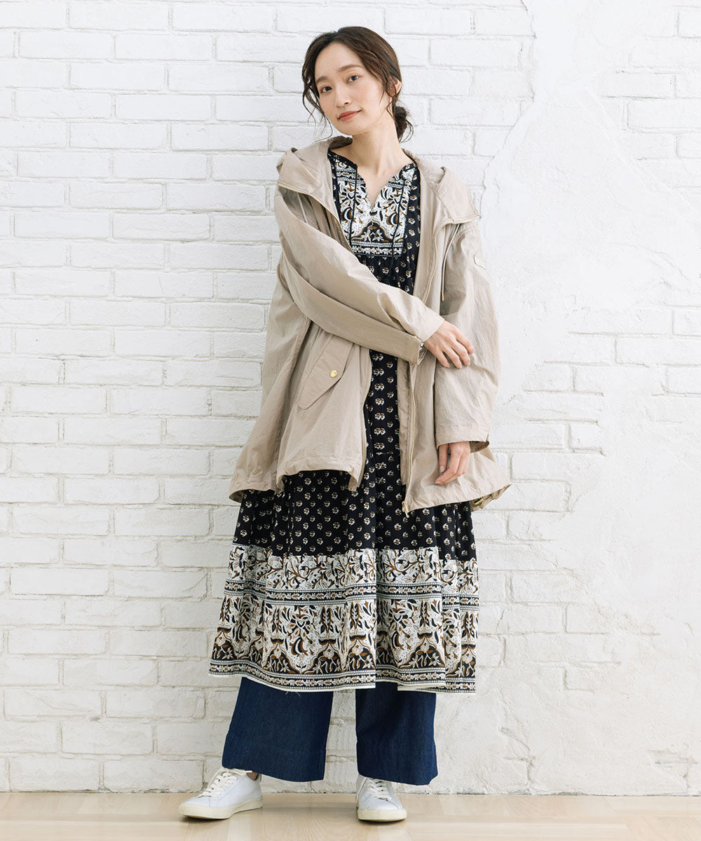 21号(6L～) INDESIGN ボタニカルMIXプリントカフタンワンピース