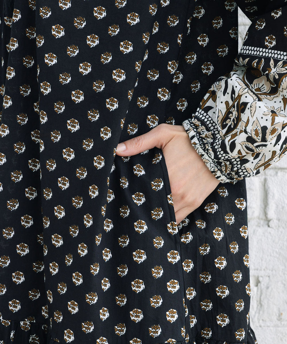 21号(6L～) INDESIGN ボタニカルMIXプリントカフタンワンピース