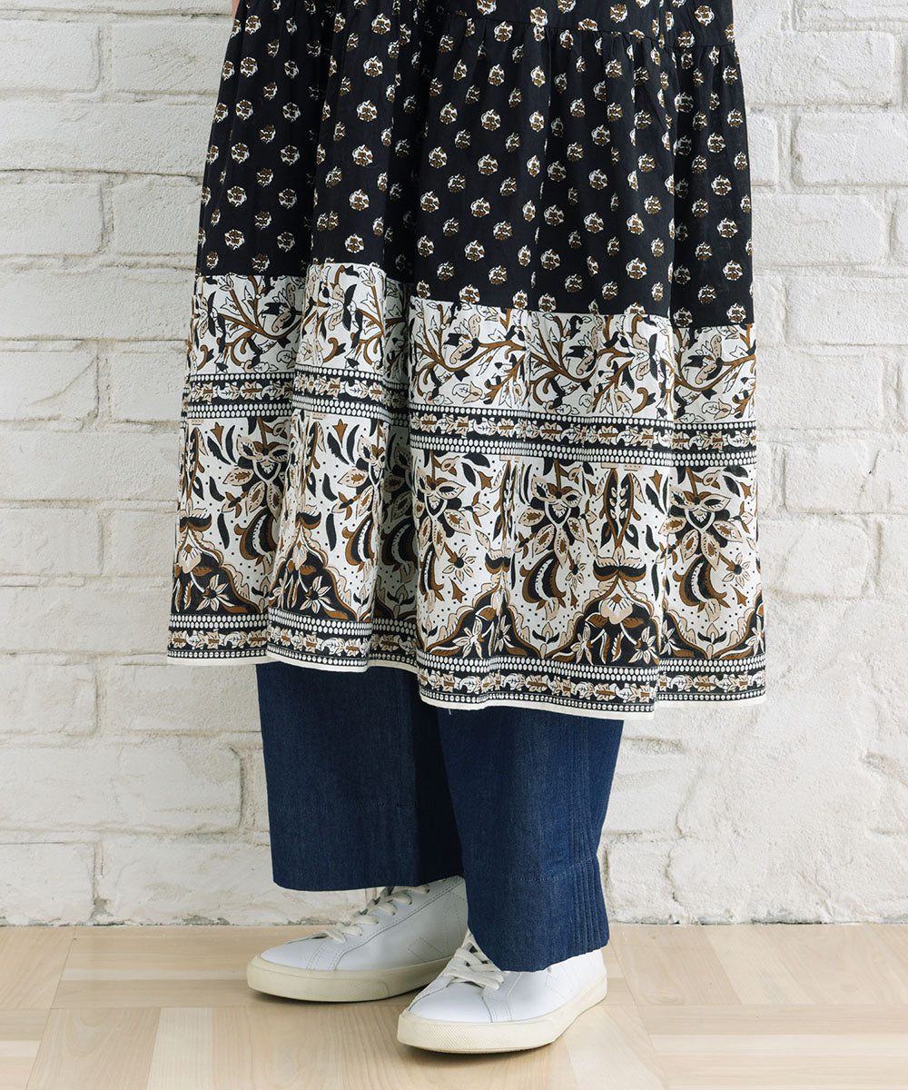 21号(6L～) INDESIGN ボタニカルMIXプリントカフタンワンピース