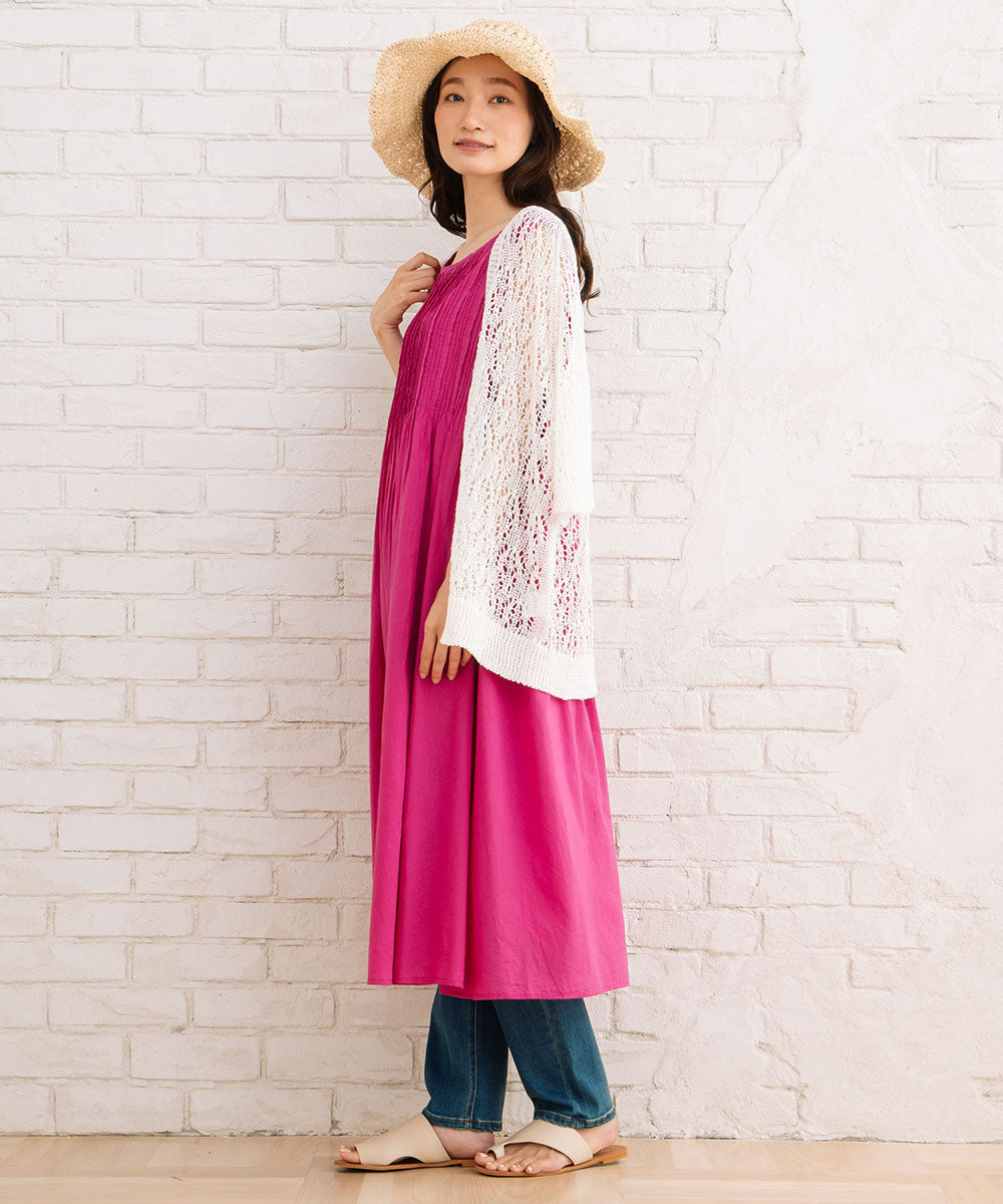 INDESIGN 【オーガニックコットン】ピンタックノースリーブワンピース