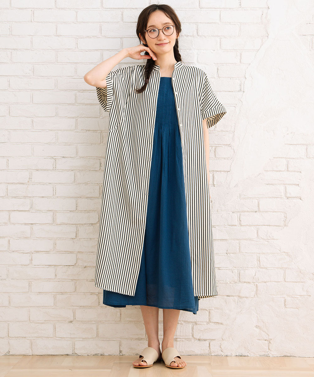 INDESIGN 【オーガニックコットン】ピンタックノースリーブワンピース