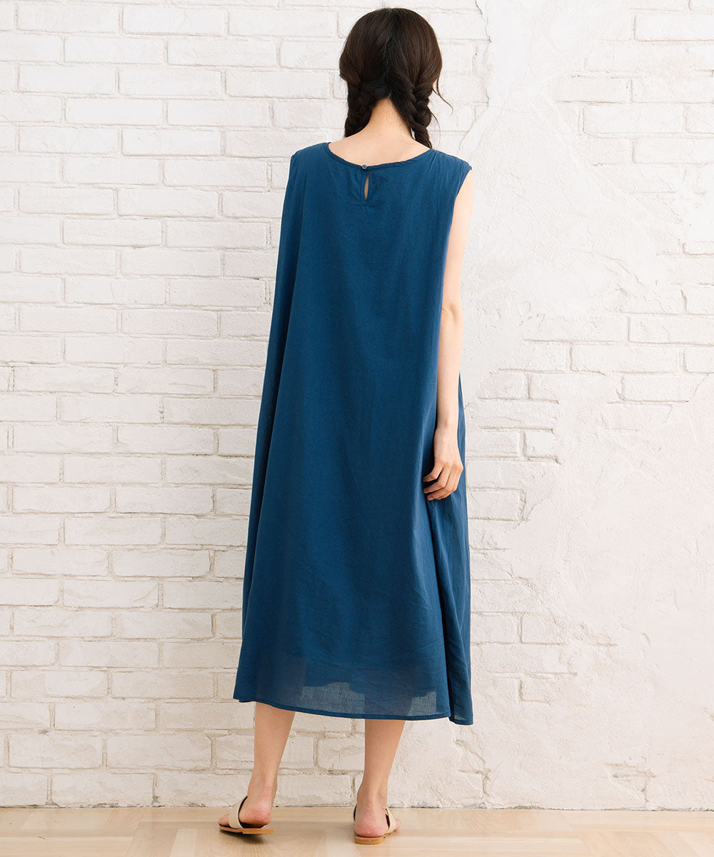 INDESIGN 【オーガニックコットン】ピンタックノースリーブワンピース