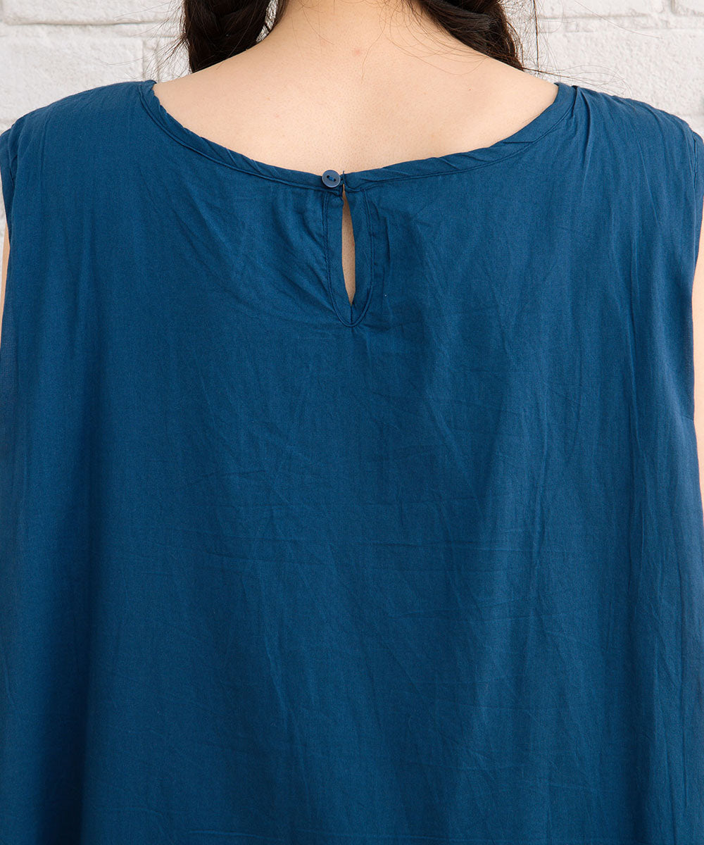 21号(6L～) INDESIGN 【オーガニックコットン】ピンタックノースリーブワンピース