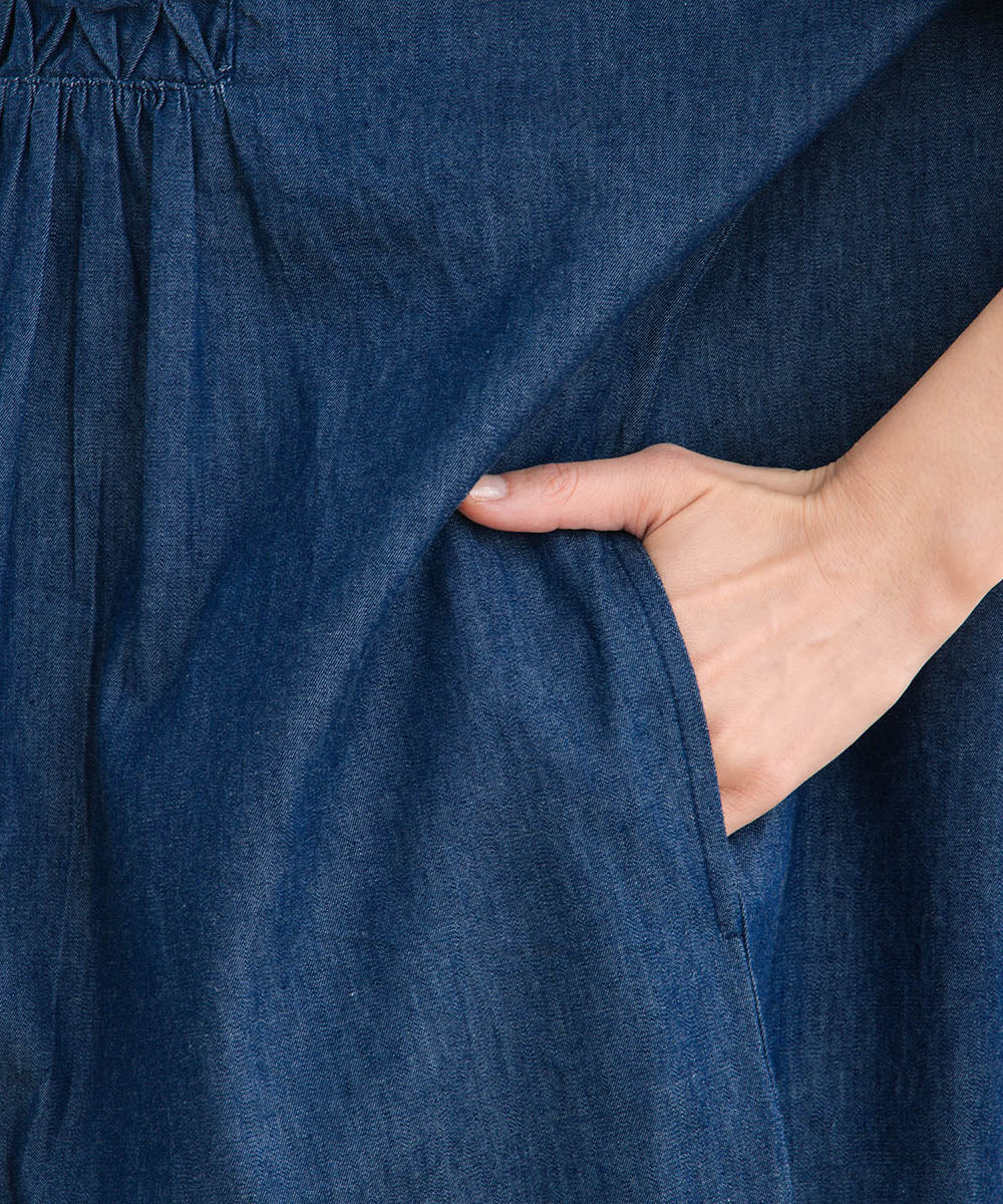 INDESIGN ハンドスモッキングデニムチュニック