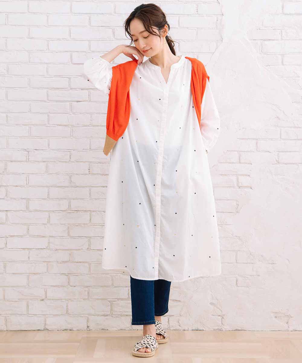 21号(6L～) INDESIGN プリント＆シャイニードットワンピース