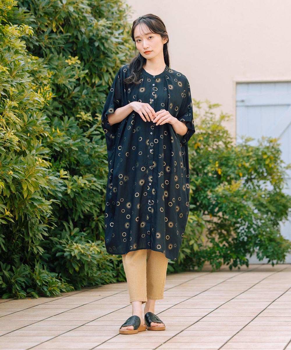 INDESIGN スシボイルサークルホイルプリントワンピース