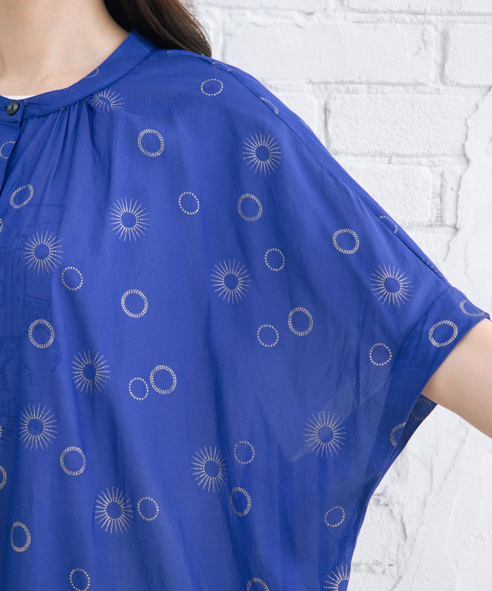 21号(6L～) INDESIGN スシボイルサークルホイルプリントワンピース