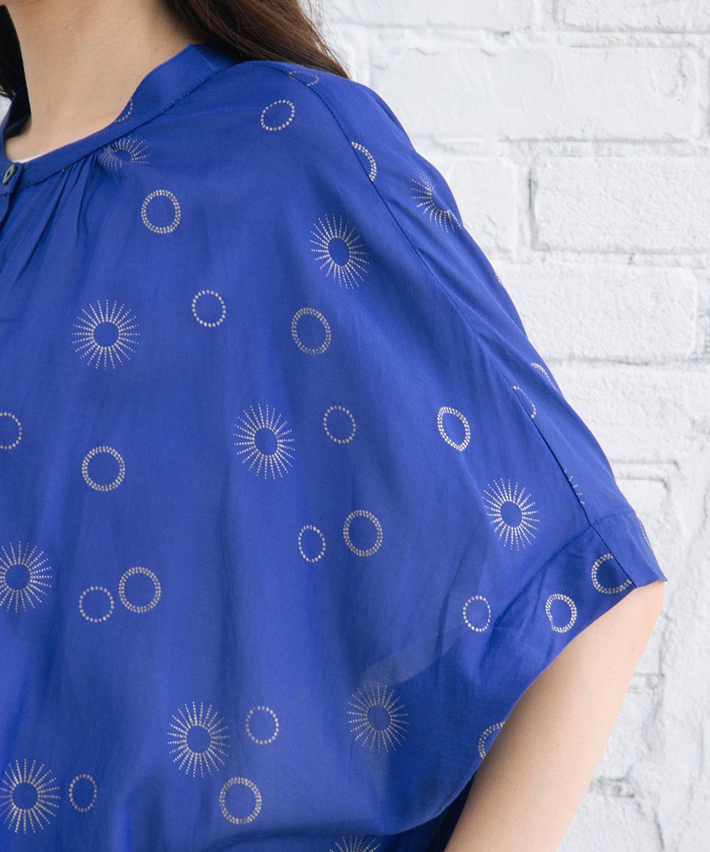 21号(6L～) INDESIGN スシボイルサークルホイルプリントワンピース