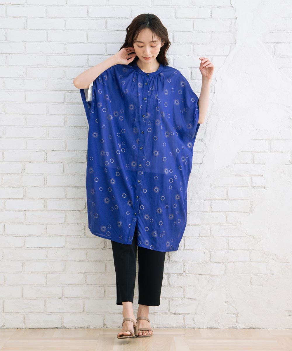 INDESIGN スシボイルサークルホイルプリントワンピース