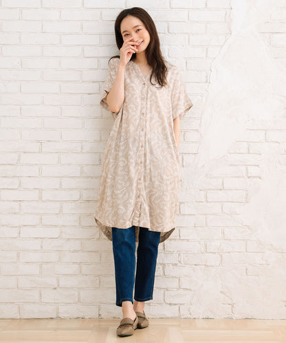 KAFFE レースプリントワンピース