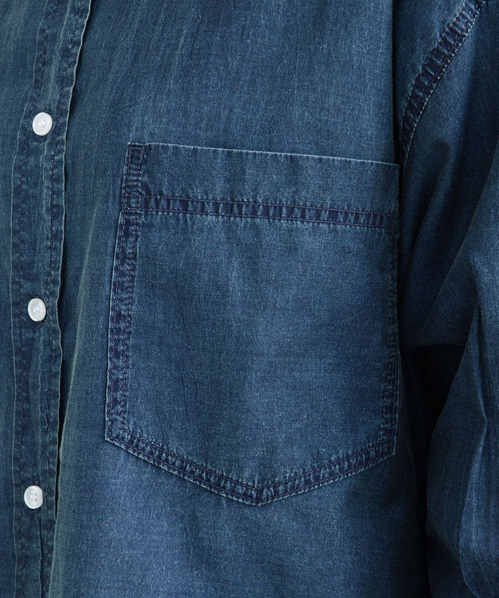 【大きいサイズ】 9号・15号(M・3L) FONTLAB スーパーライトデニムシャツチュニック
