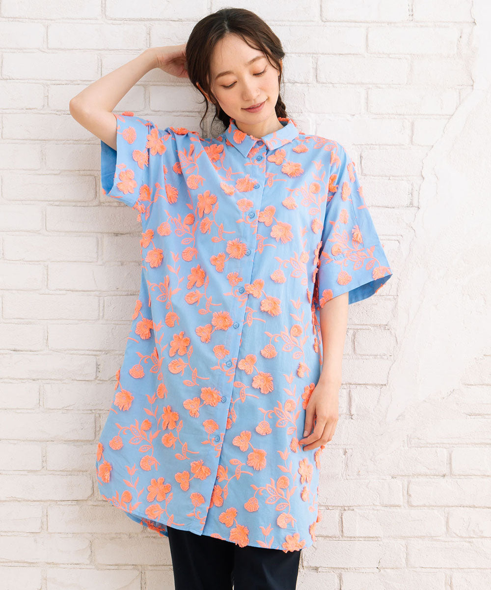 大きいサイズ レディース 花柄 刺繍 ワンピース｜sabstreet my standard(サブストリートマイスタンダード)