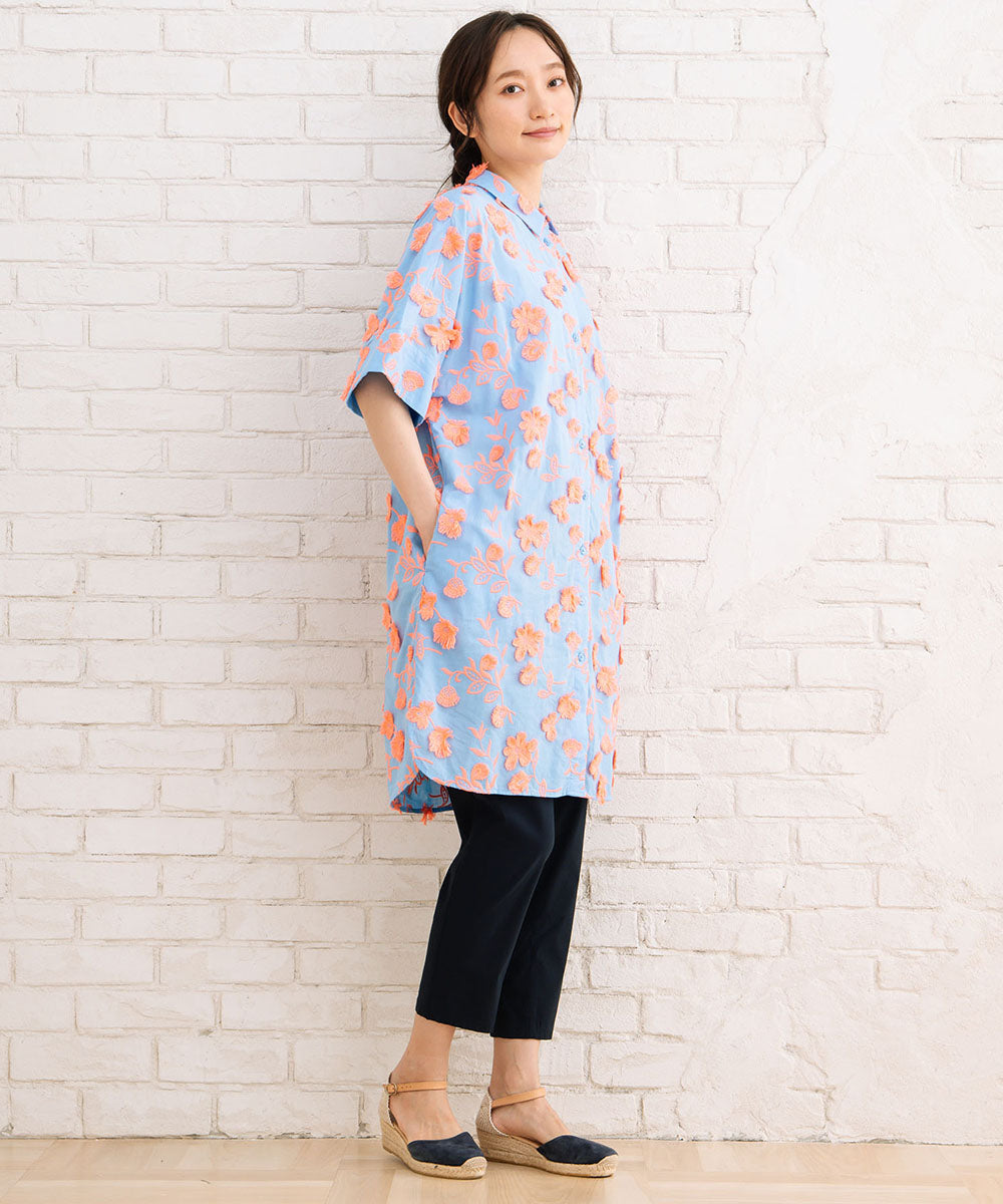 CKS フラワージャカードシャツワンピース