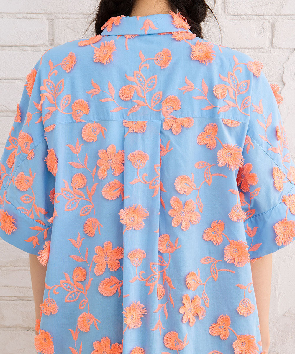 CKS フラワージャカードシャツワンピース