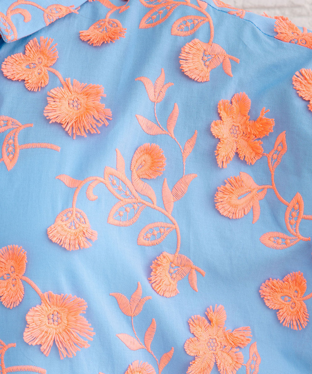 CKS フラワージャカードシャツワンピース