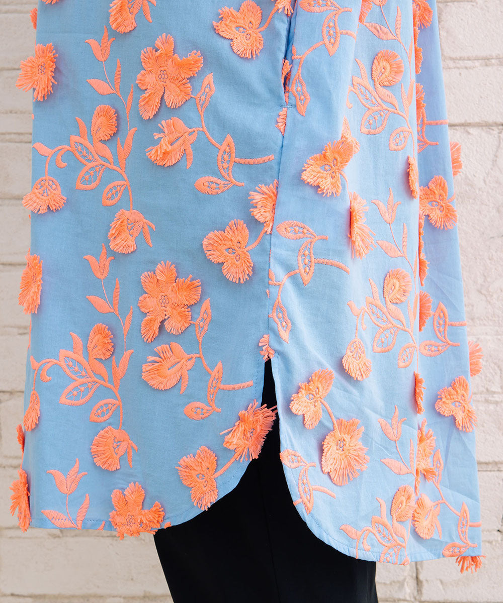 CKS フラワージャカードシャツワンピース