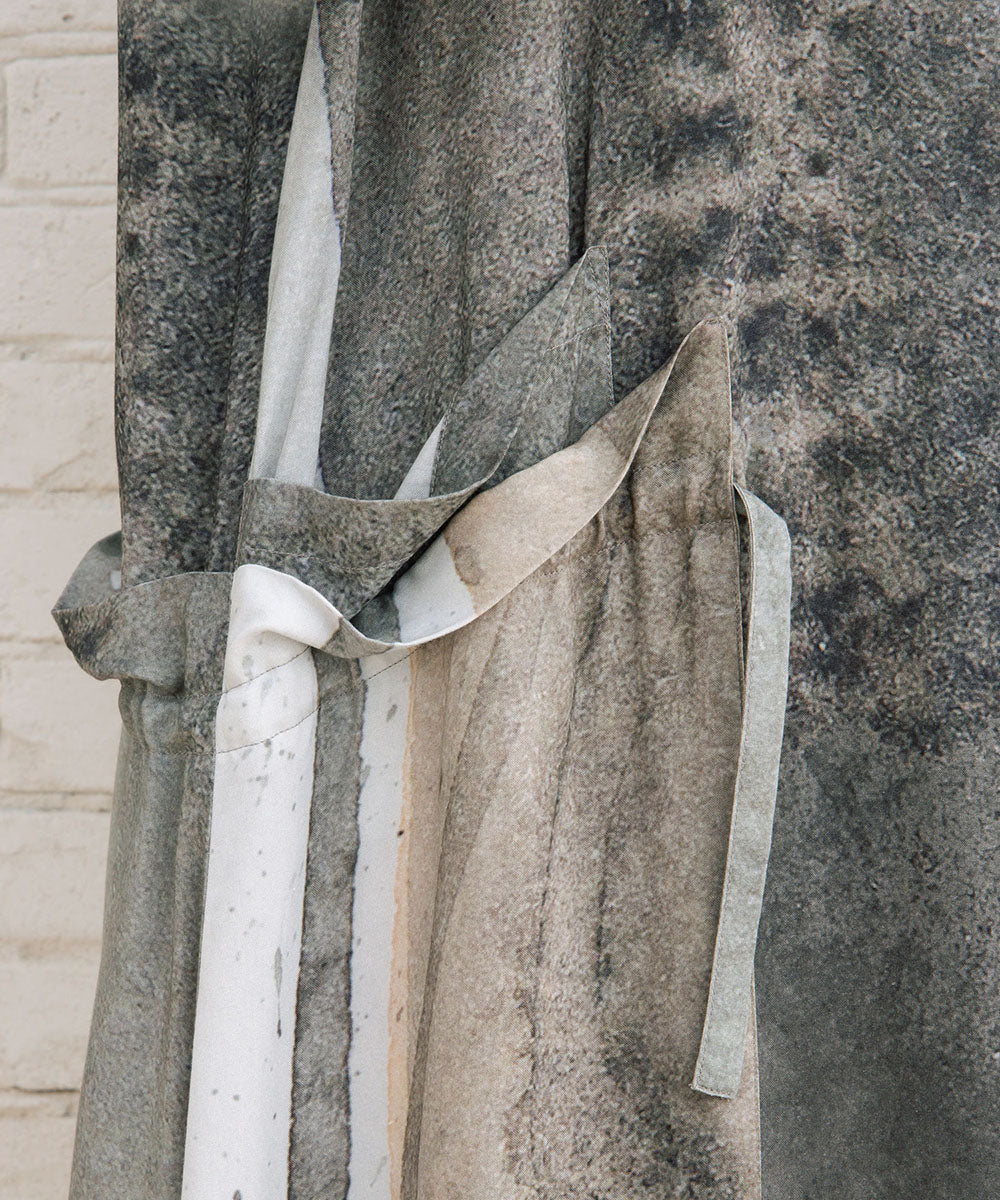 K COLLECTION アブストラクトプリント5分袖ワンピース