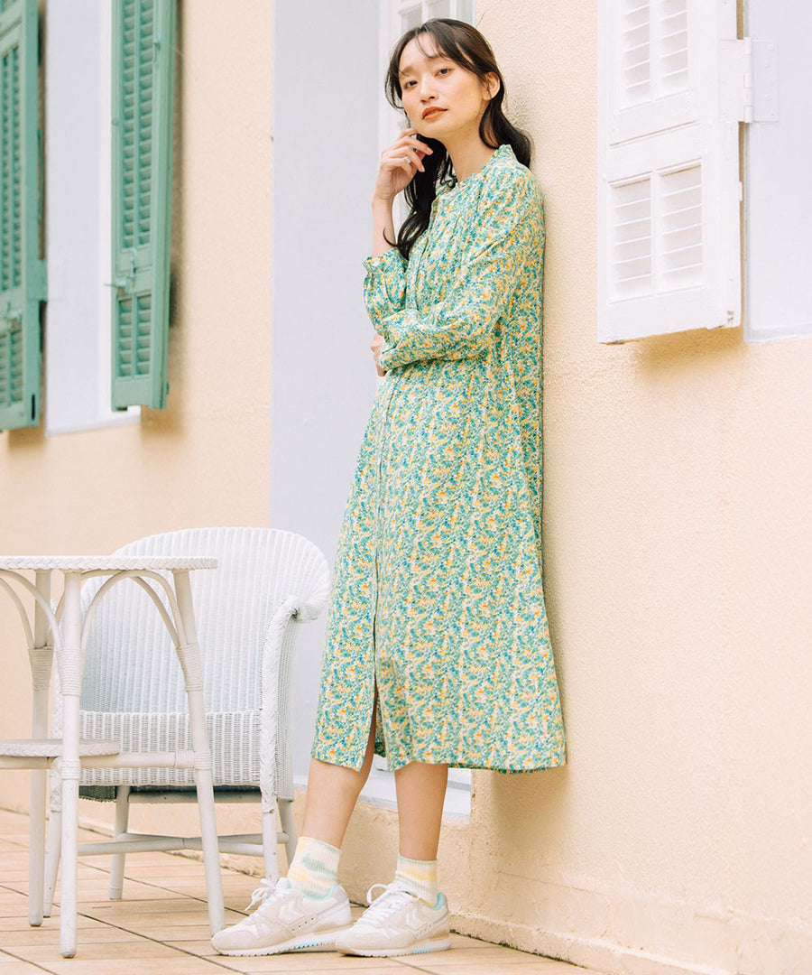 大きいサイズ レディース 小花柄 シャツ ワンピース｜sabstreet my standard(サブストリートマイスタンダード)