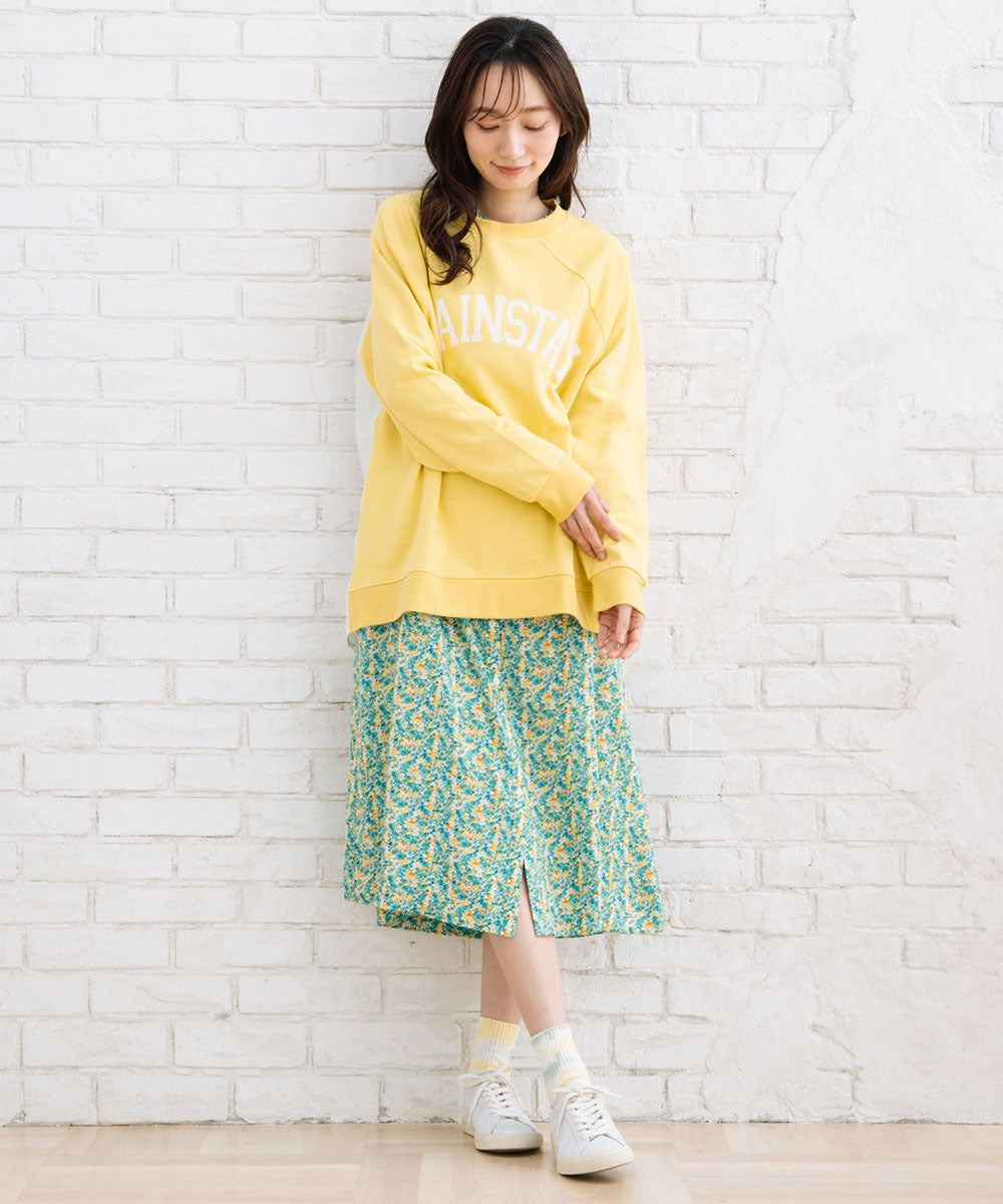 21号(6L～) フリルカラーフラワープリントワンピース