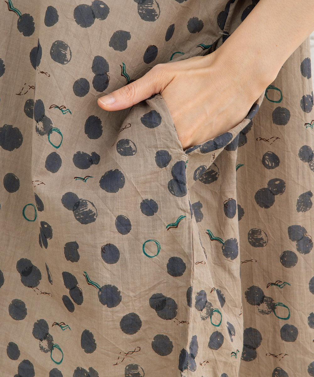 21号(6L～) カモメ×水彩ドットプリントチュニック