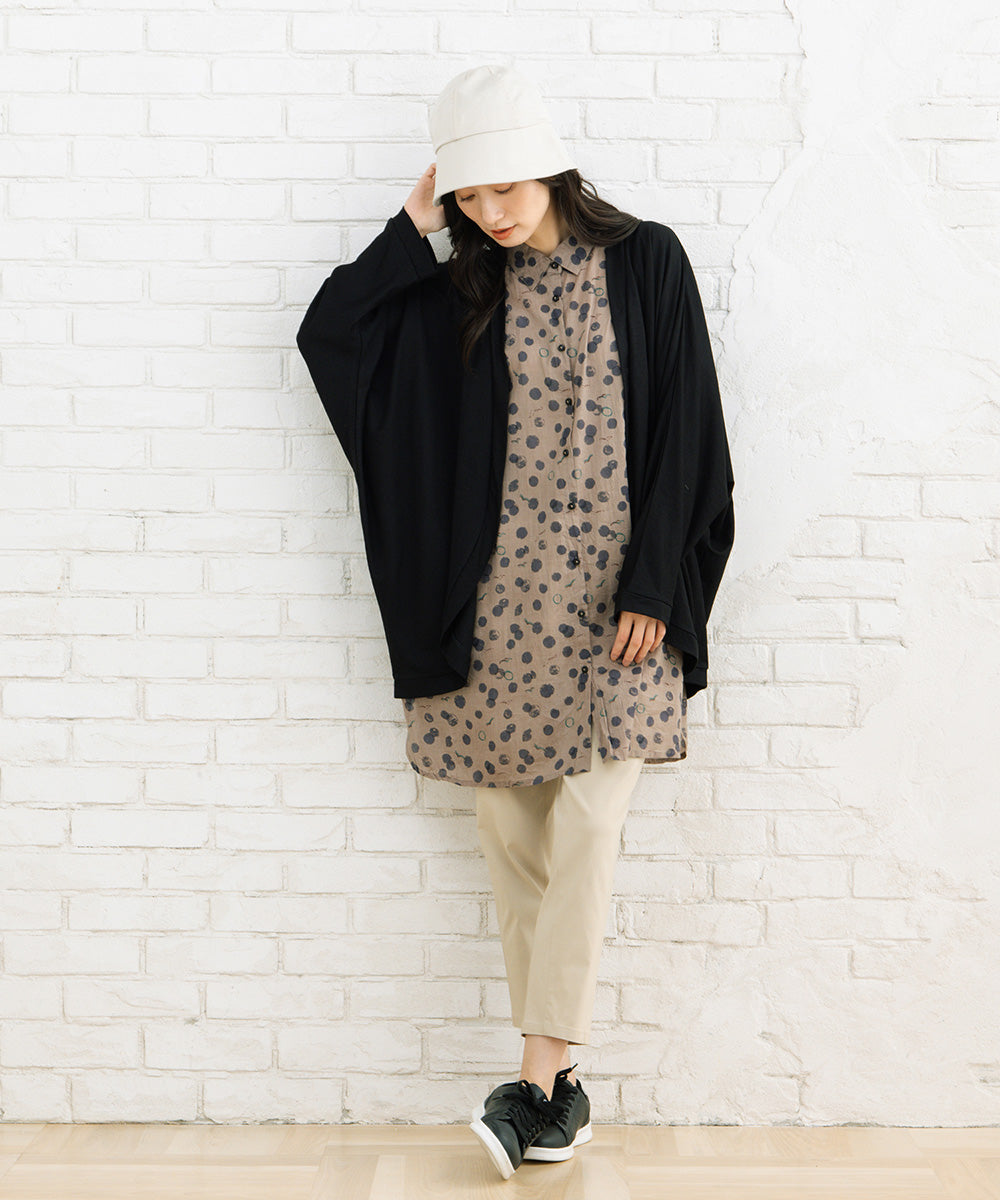 21号(6L～) カモメ×水彩ドットプリントチュニック