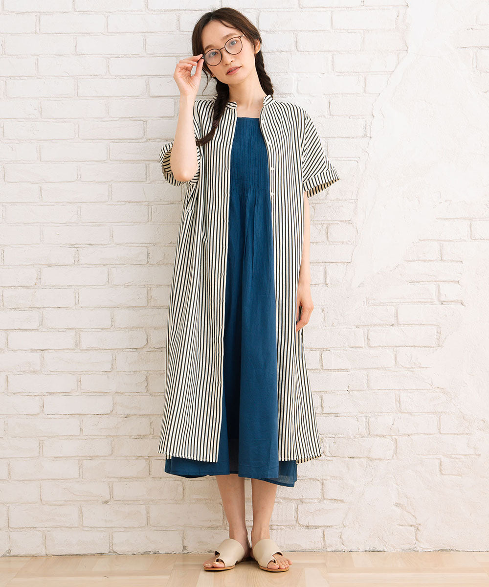 大きいサイズ レディース ワンピース ドビー織り ストライプ｜sabstreet my standard(サブストリートマイスタンダード)
