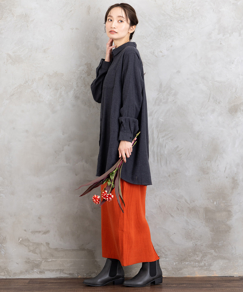 【吸湿・発熱】ソフトサーモ起毛チェックシャツチュニック