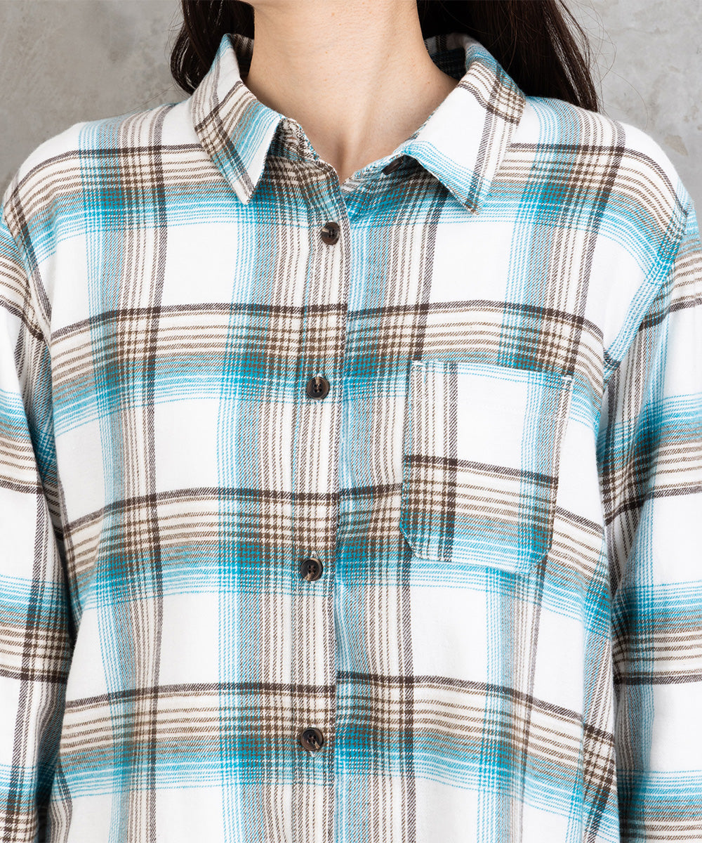 【吸湿・発熱】ソフトサーモ起毛チェックシャツチュニック