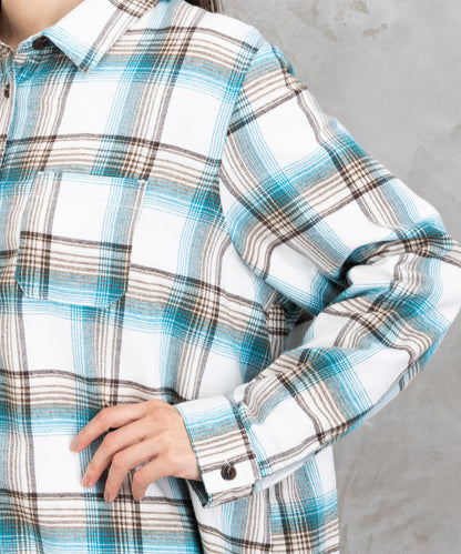 【吸湿・発熱】ソフトサーモ起毛チェックシャツチュニック