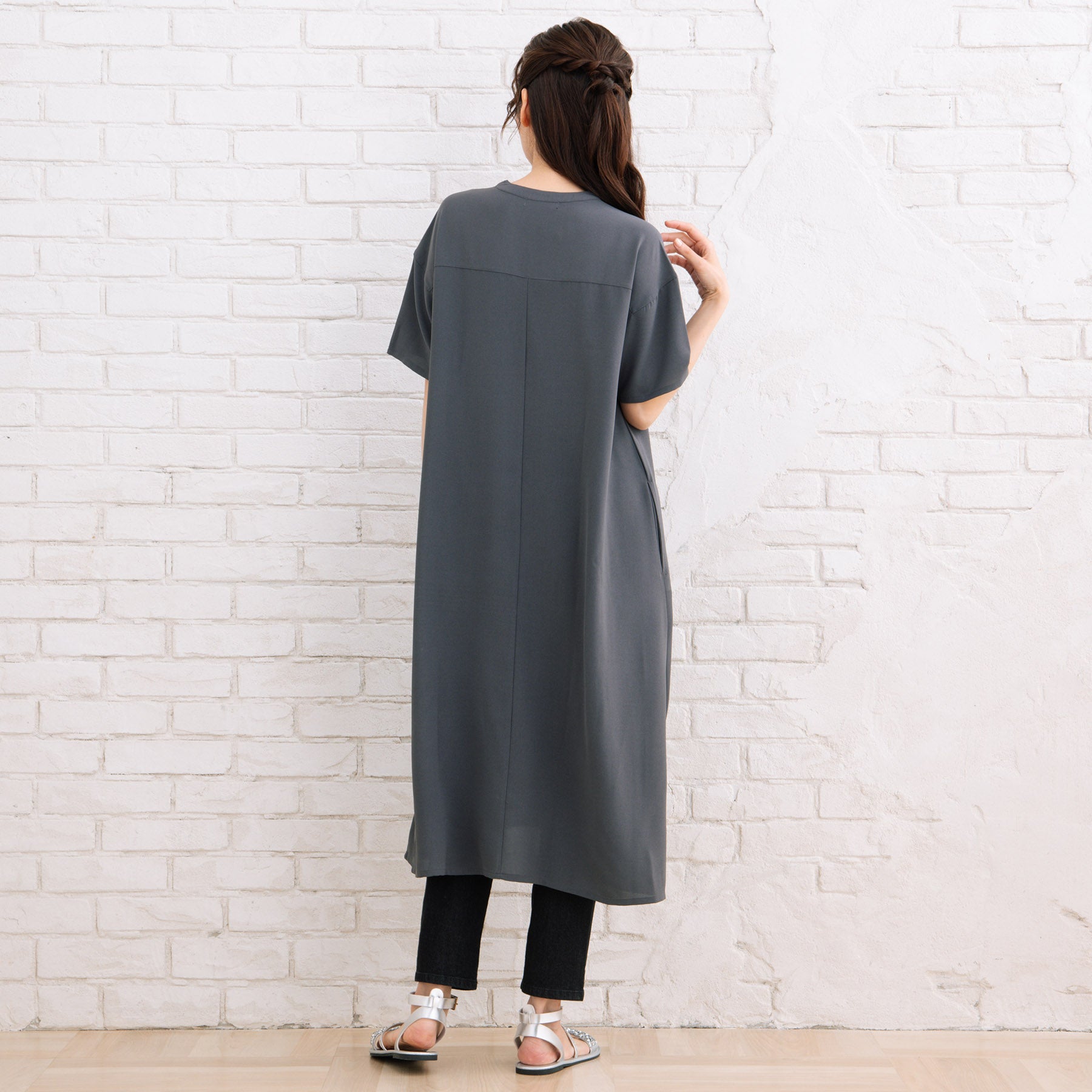 21号(6L～) スムースジョーゼットスキッパーワンピース