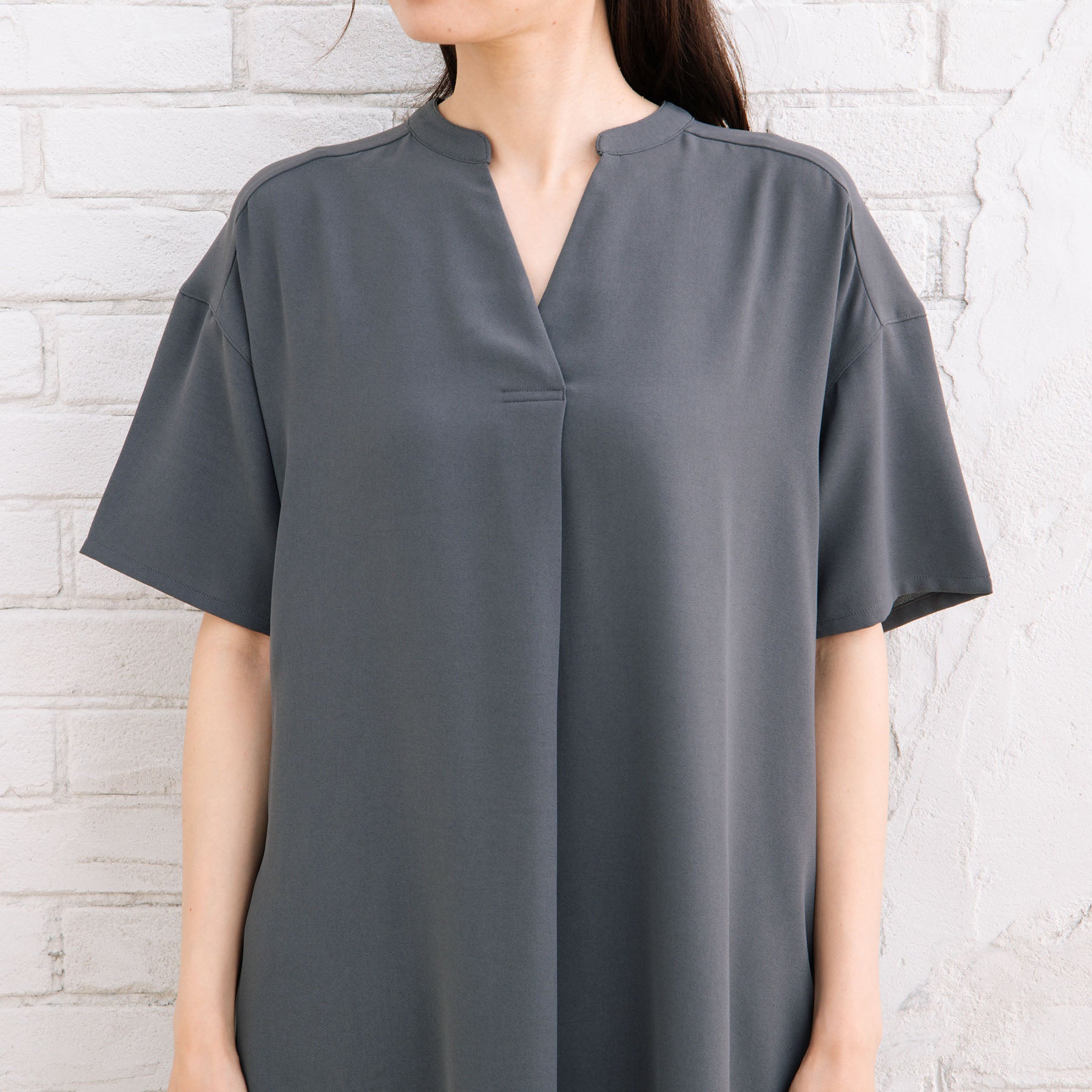 21号(6L～) スムースジョーゼットスキッパーワンピース