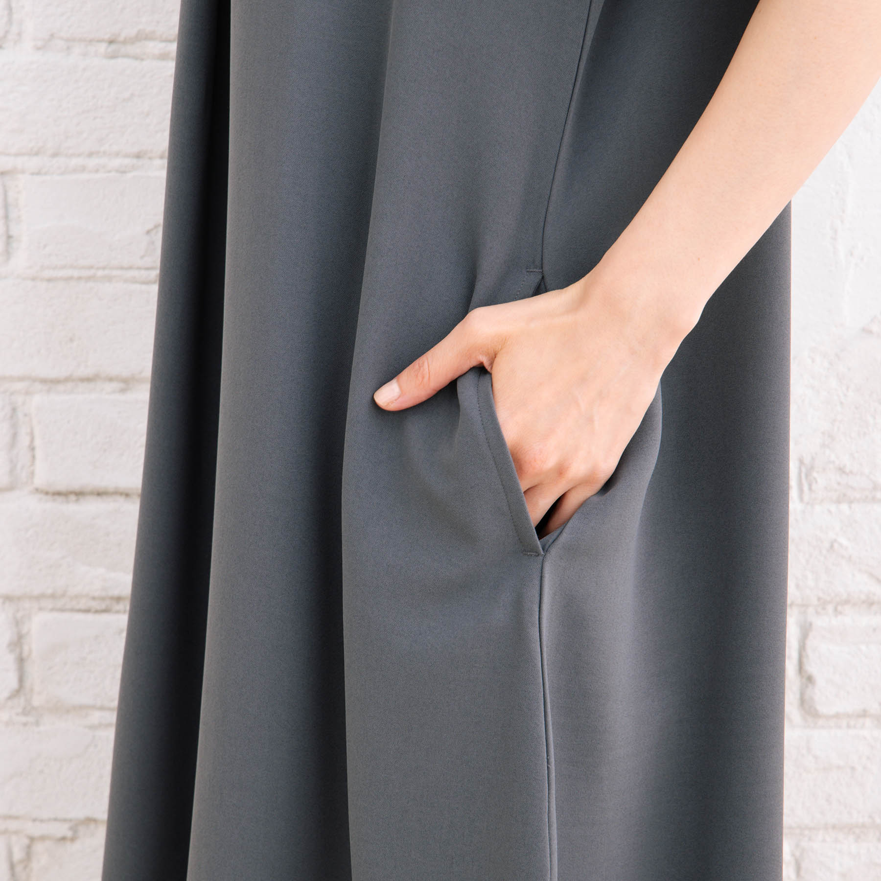 21号(6L～) スムースジョーゼットスキッパーワンピース