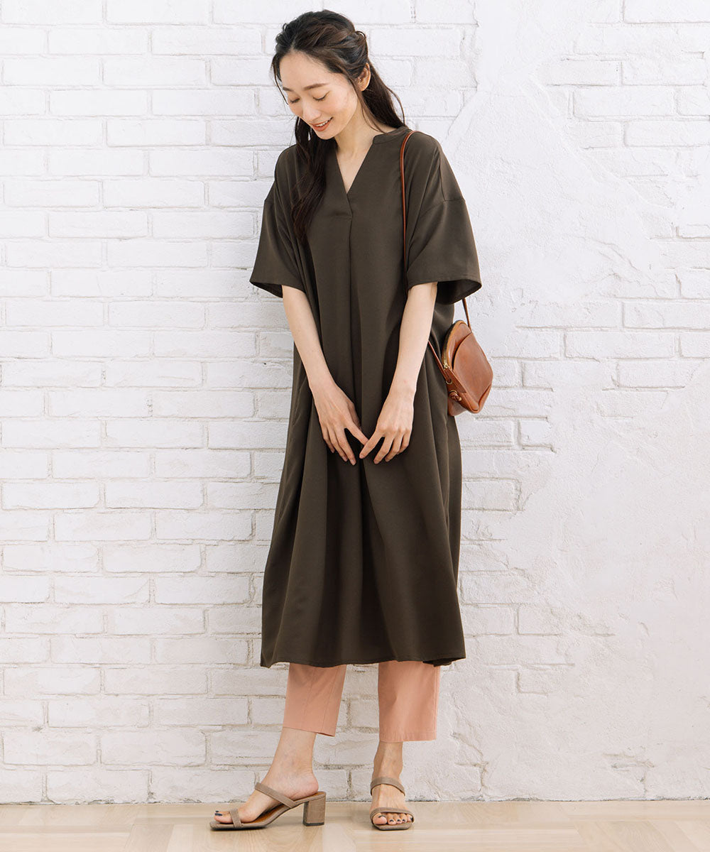 21号(6L～) スムースジョーゼットスキッパーワンピース