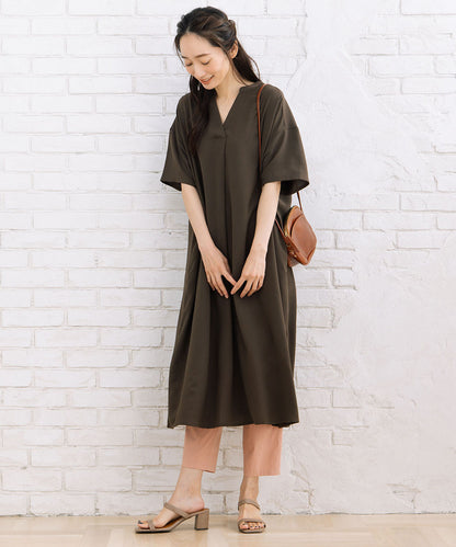 21号(6L～) スムースジョーゼットスキッパーワンピース