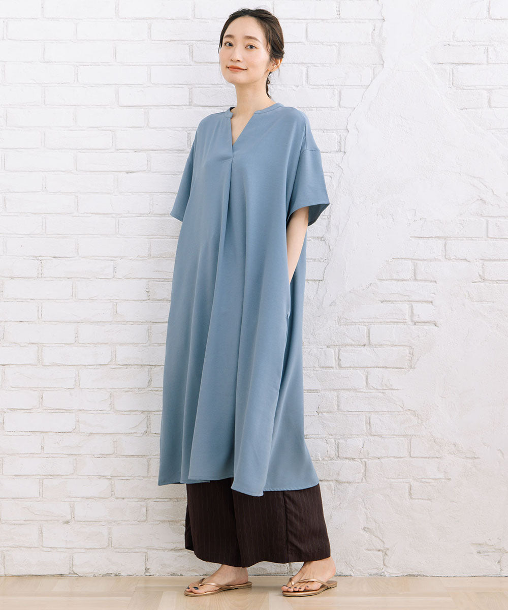 大きいサイズ レディース 高機能 スキッパー ワンピース｜sabstreet my standard(サブストリートマイスタンダード)