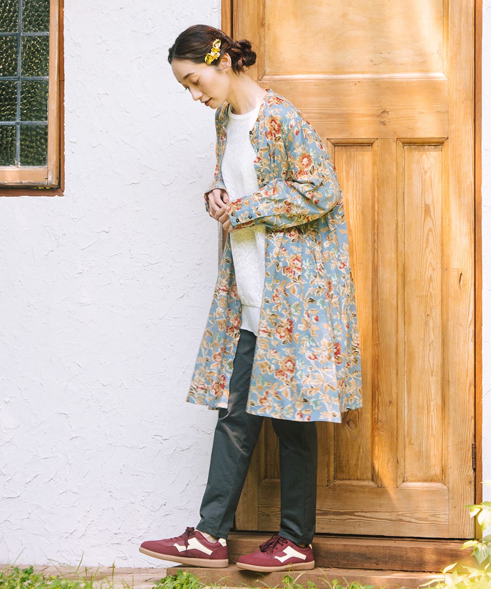 21号(6L～) フラワープリントサイドギャザーチュニック