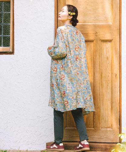 21号(6L～) フラワープリントサイドギャザーチュニック