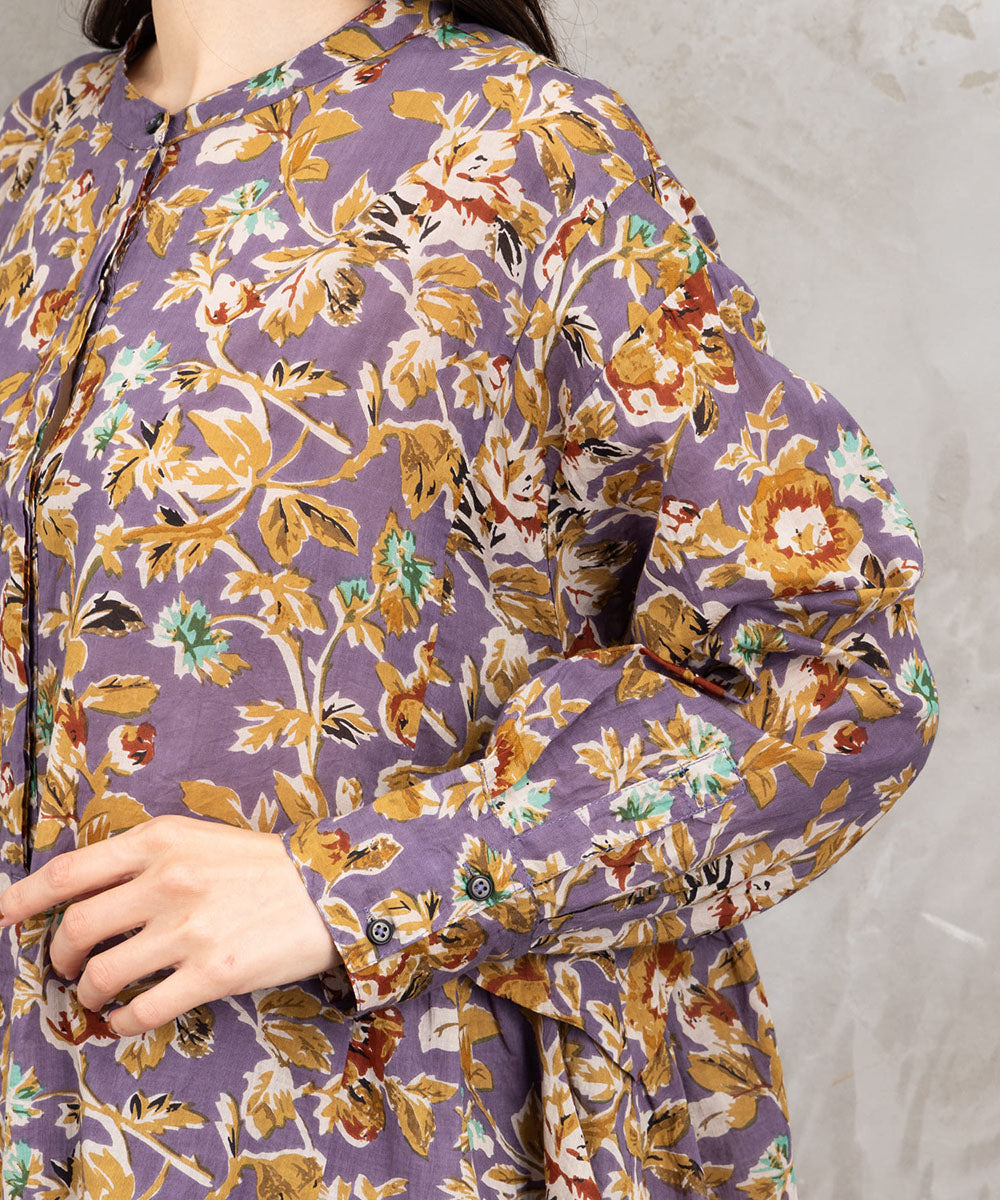 21号(6L～) フラワープリントサイドギャザーチュニック