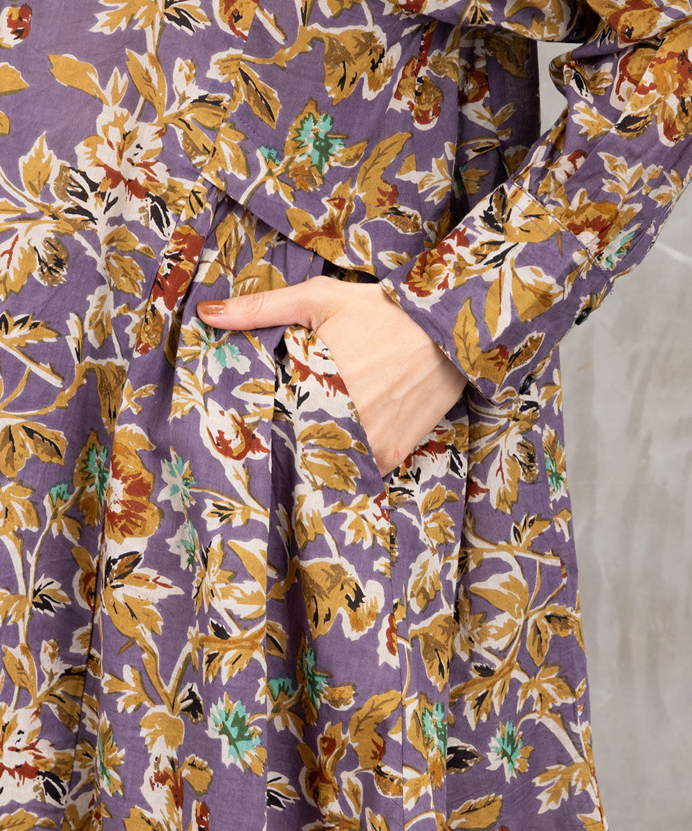 21号(6L～) フラワープリントサイドギャザーチュニック