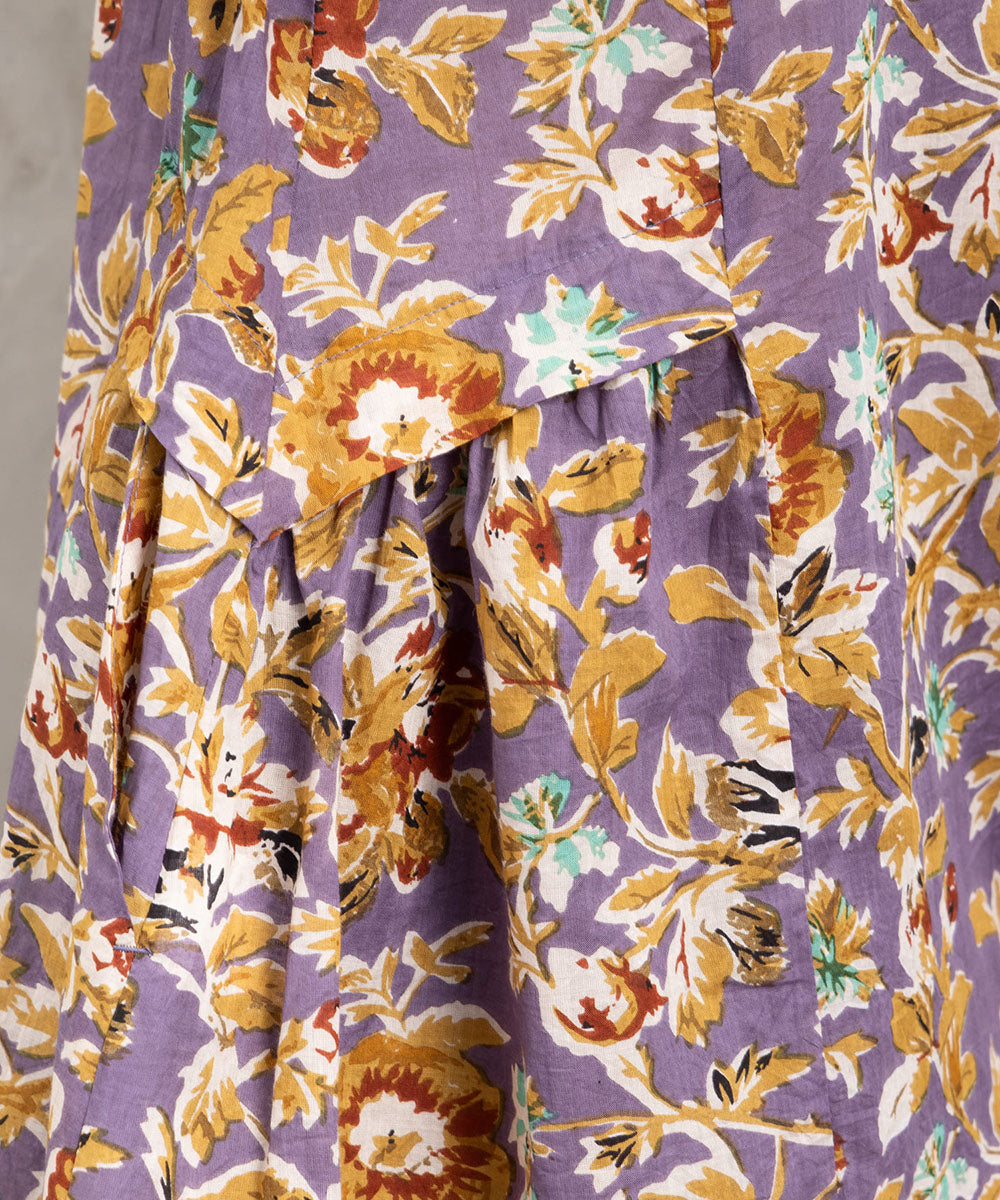 21号(6L～) フラワープリントサイドギャザーチュニック