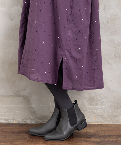 21号(6L～) ホイルドットプリントキーネックワンピース