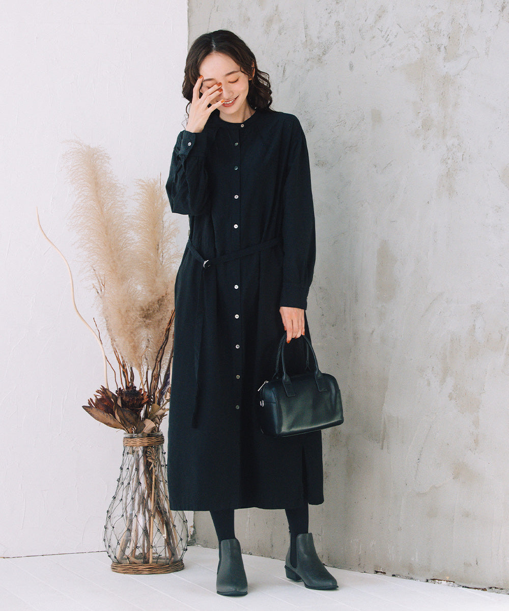 LIYOCA [30th]キュプラ混タックワンピース