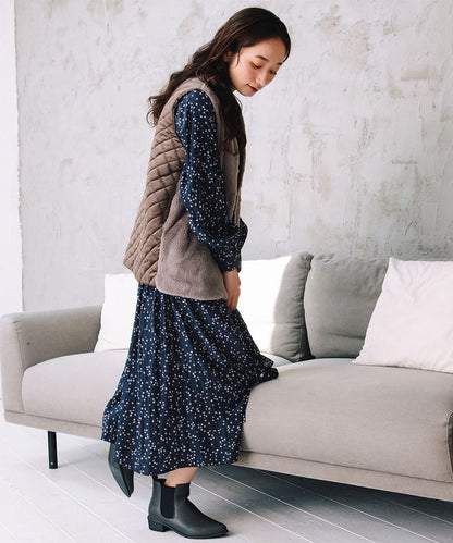 21号(6L～) パウダーサテンスタープリントワンピース